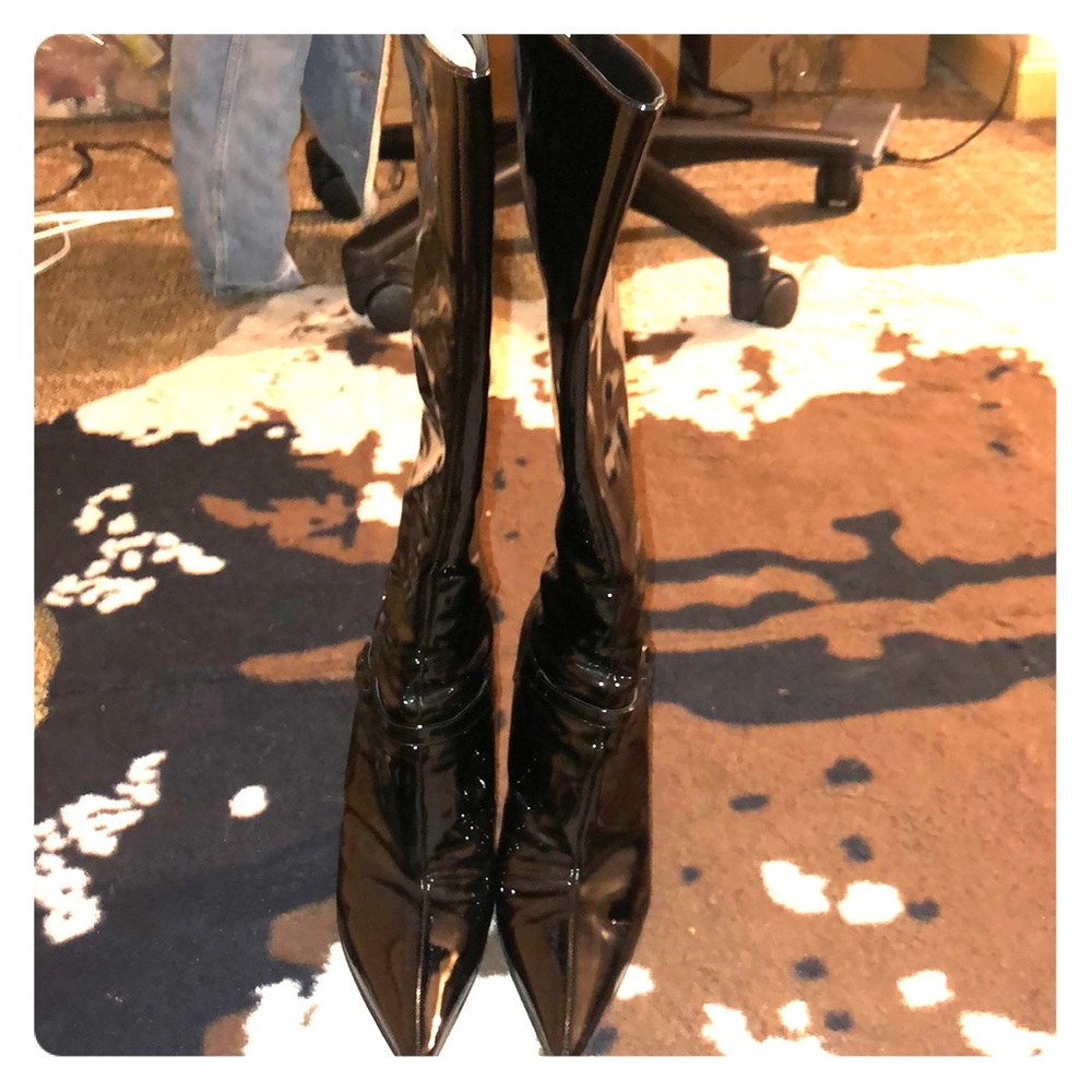 JIMMY CHOO BLACK LEATHER BOOTS